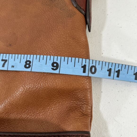 Fossil Crossbody Shoulder Purse Two‎ Tone Brown Lather Bucket Purse - Picture 10 of 15